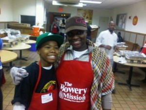 My son I 1st Thanksgiving serving together